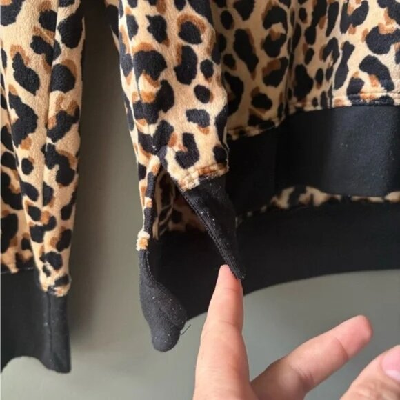Kate Spade New York Leopard Print Velour Sweatshirt size small, fleece - Picture 6 of 7